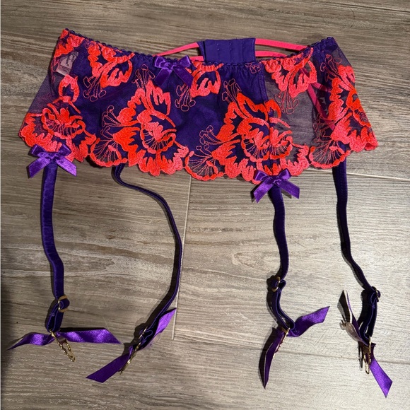 Agent Provocateur Other - Agent Provocateur Purple and Red Lace Garter